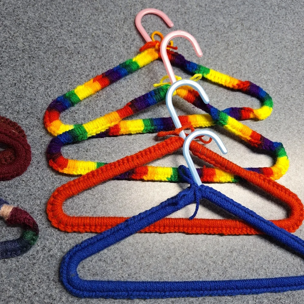 Handmade, Knitted Children's Hangers Bundle of 7